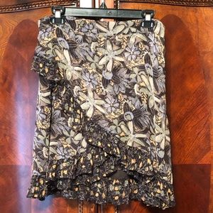 Free People Floral Ruffle Skirt - size 8